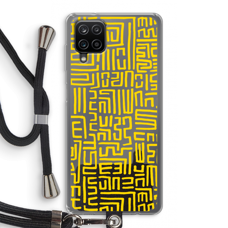 Majorelle Blue Print: Samsung Galaxy A12 Transparant Hoesje met koord
