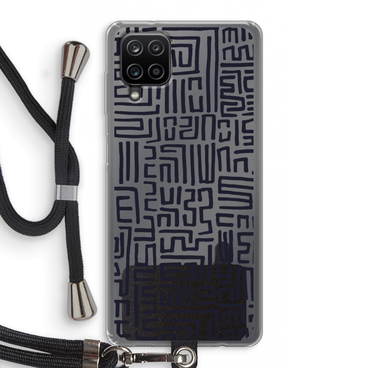 Moroccan Print: Samsung Galaxy A12 Transparant Hoesje met koord
