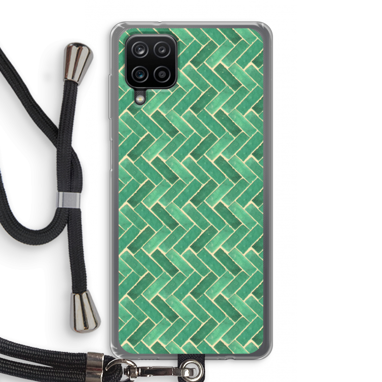 Moroccan tiles 2: Samsung Galaxy A12 Transparant Hoesje met koord