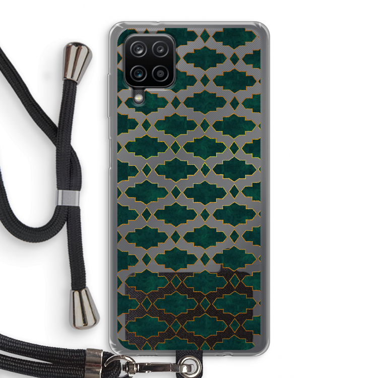 Moroccan tiles: Samsung Galaxy A12 Transparant Hoesje met koord