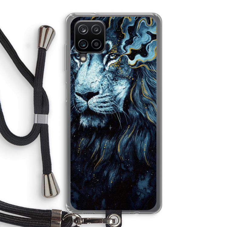 Darkness Lion: Samsung Galaxy A12 Transparant Hoesje met koord