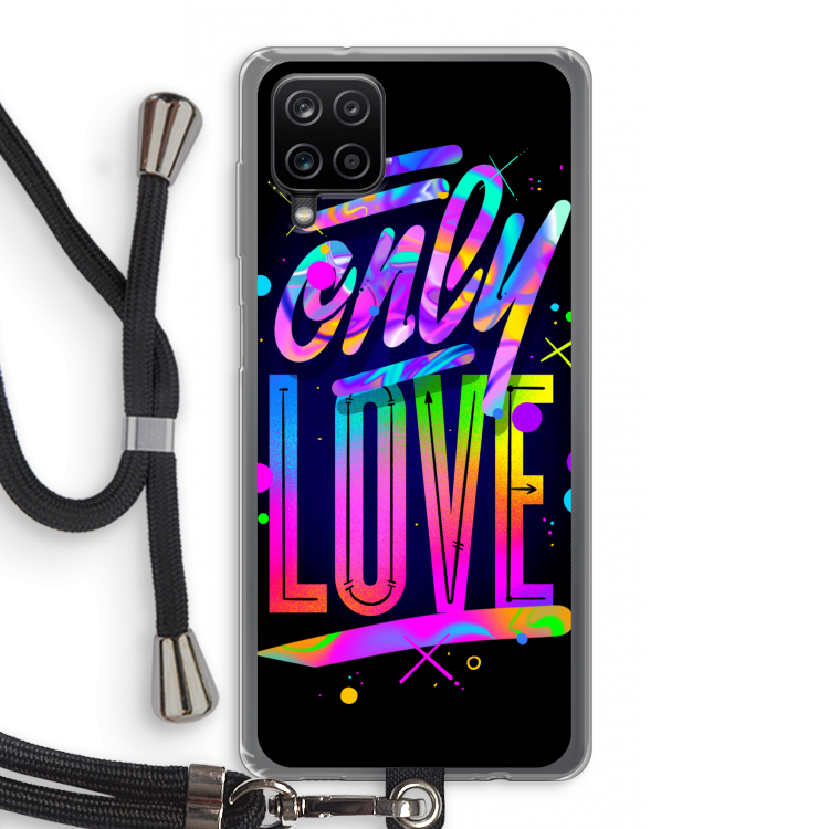 Only Love: Samsung Galaxy A12 Transparant Hoesje met koord