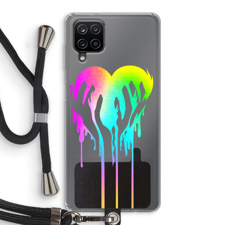 Hold My Heart: Samsung Galaxy A12 Transparant Hoesje met koord