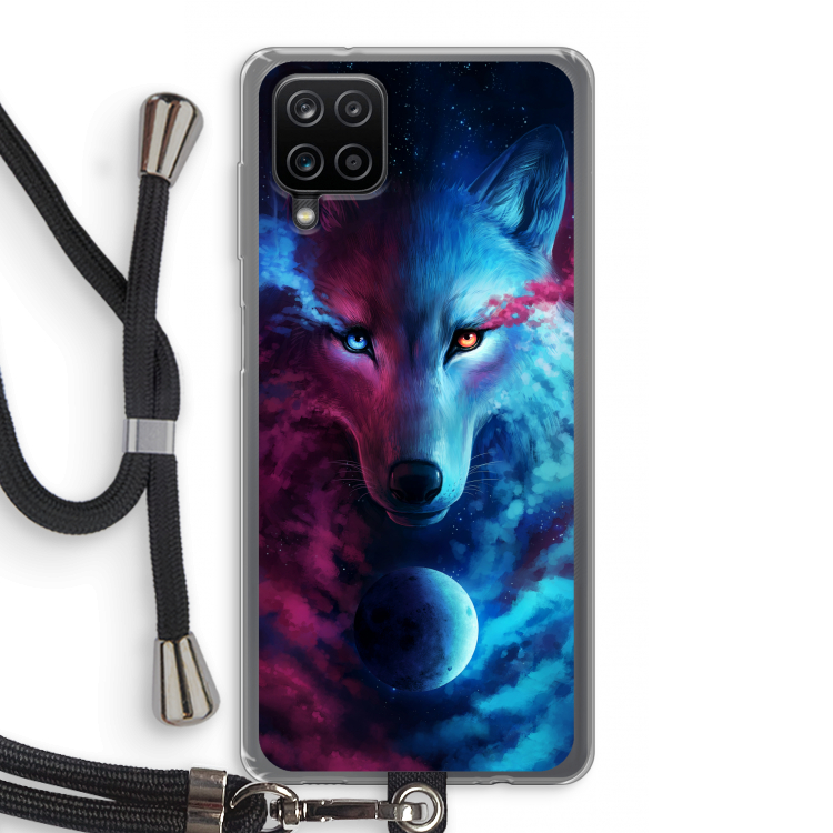 Where Light And Dark Meet: Samsung Galaxy A12 Transparant Hoesje met koord