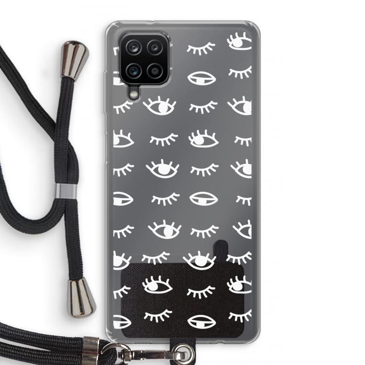 Eye pattern #3: Samsung Galaxy A12 Transparant Hoesje met koord
