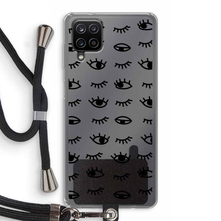 Eye pattern #2: Samsung Galaxy A12 Transparant Hoesje met koord