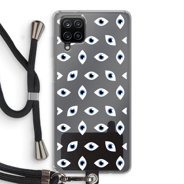 Eyes pattern: Samsung Galaxy A12 Transparant Hoesje met koord