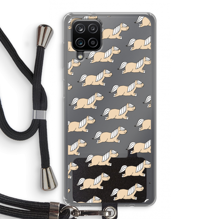 Ponys: Samsung Galaxy A12 Transparant Hoesje met koord