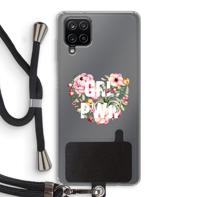 GRL PWR Flower: Samsung Galaxy A12 Transparant Hoesje met koord