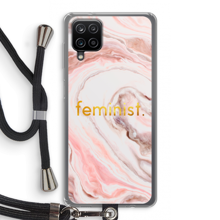 Feminist: Samsung Galaxy A12 Transparant Hoesje met koord