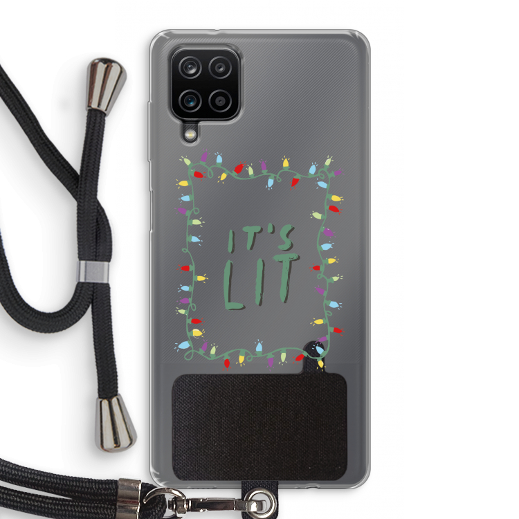 It's Lit: Samsung Galaxy A12 Transparant Hoesje met koord