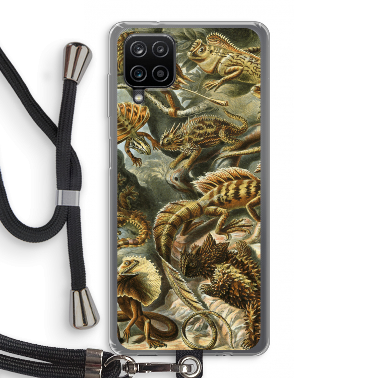 Haeckel Lacertilia: Samsung Galaxy A12 Transparant Hoesje met koord