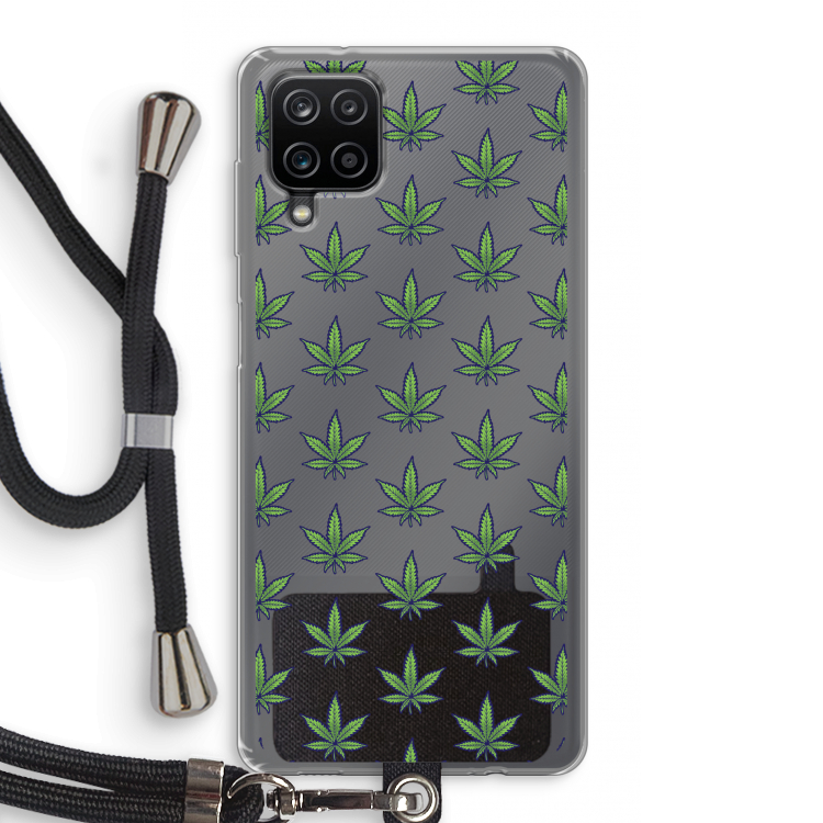 Weed: Samsung Galaxy A12 Transparant Hoesje met koord