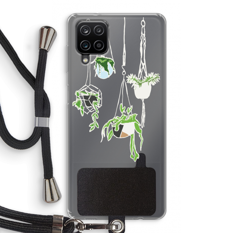 Hang In There: Samsung Galaxy A12 Transparant Hoesje met koord