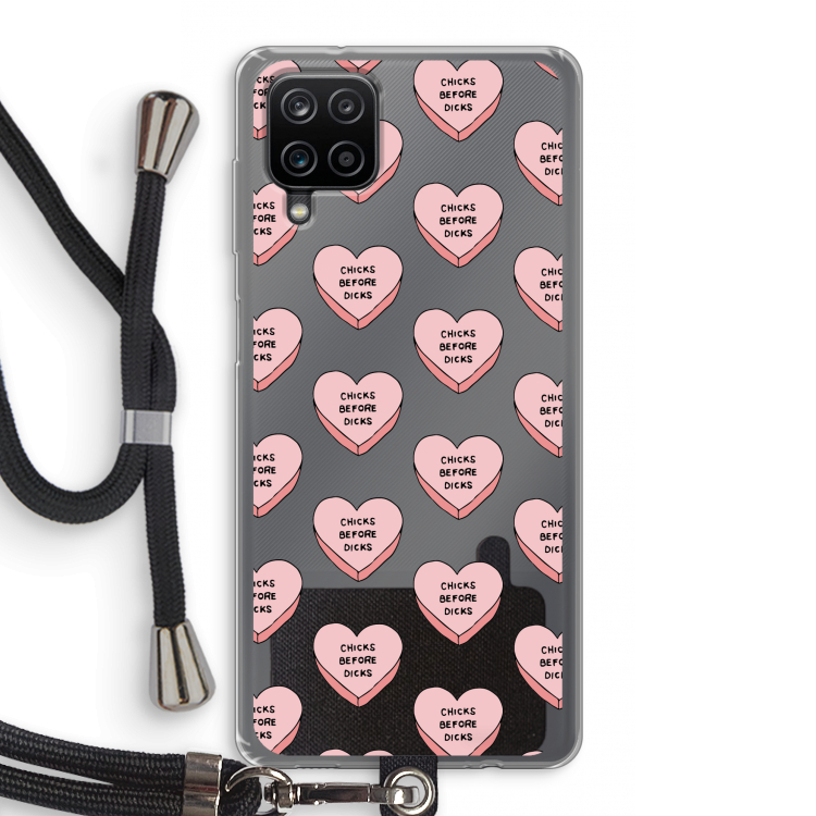 Chicks before dicks: Samsung Galaxy A12 Transparant Hoesje met koord
