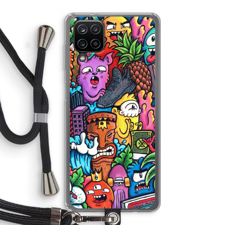 Vexx Mixtape: Samsung Galaxy A12 Transparant Hoesje met koord