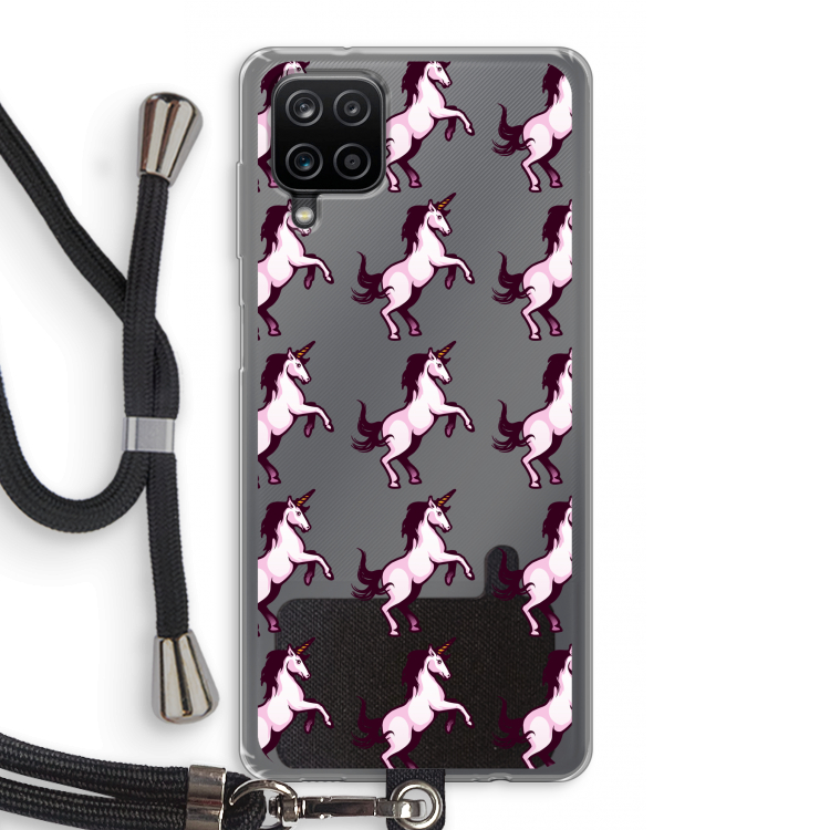 Musketon Unicorn: Samsung Galaxy A12 Transparant Hoesje met koord