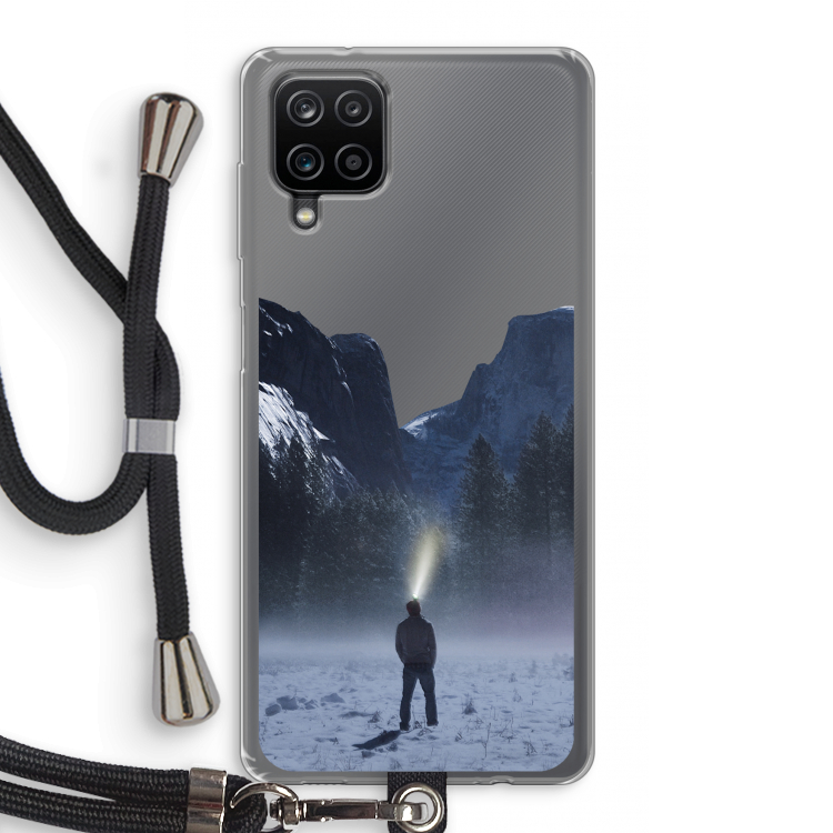 Wanderlust: Samsung Galaxy A12 Transparant Hoesje met koord