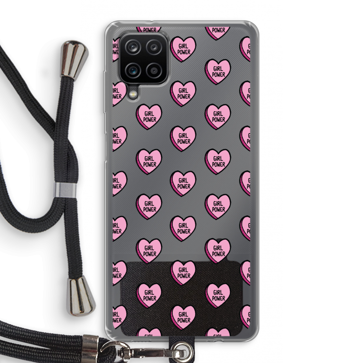 GIRL POWER: Samsung Galaxy A12 Transparant Hoesje met koord