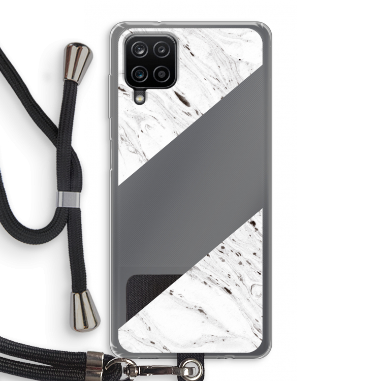 Biggest stripe: Samsung Galaxy A12 Transparant Hoesje met koord