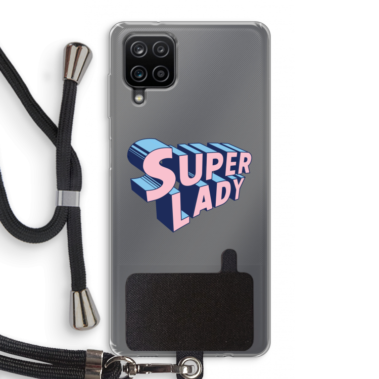 Superlady: Samsung Galaxy A12 Transparant Hoesje met koord