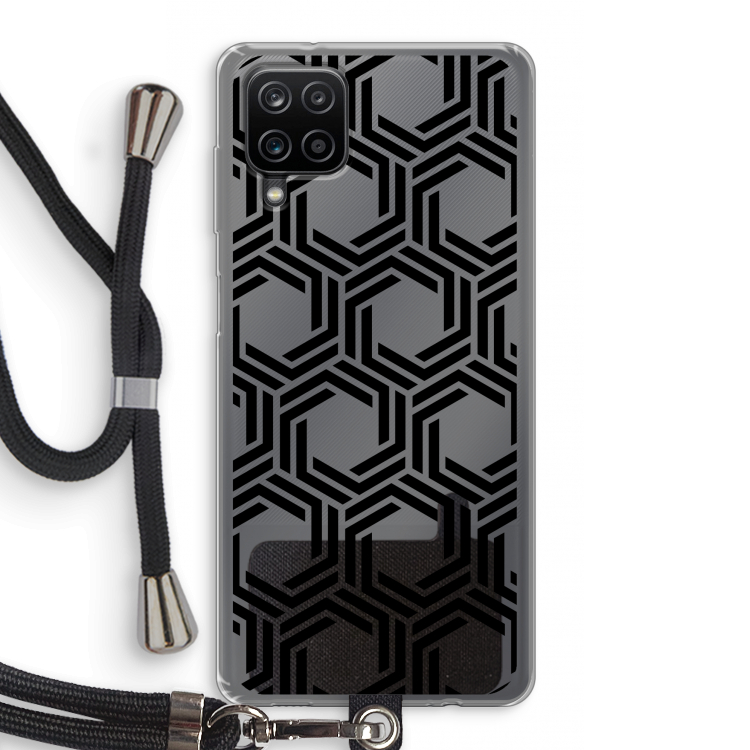 Geometrisch patroon: Samsung Galaxy A12 Transparant Hoesje met koord