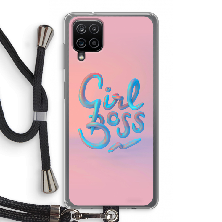 Girl boss: Samsung Galaxy A12 Transparant Hoesje met koord