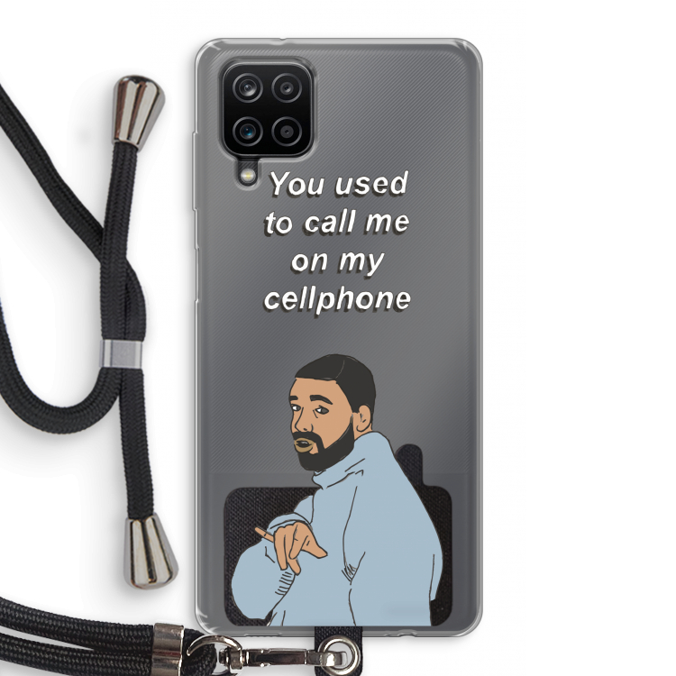 Hotline bling: Samsung Galaxy A12 Transparant Hoesje met koord