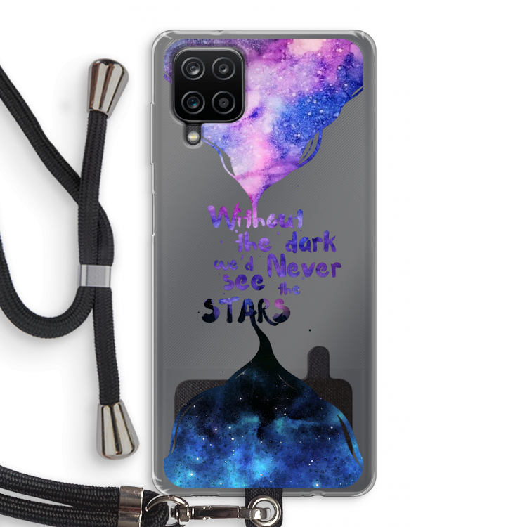 Stars quote: Samsung Galaxy A12 Transparant Hoesje met koord