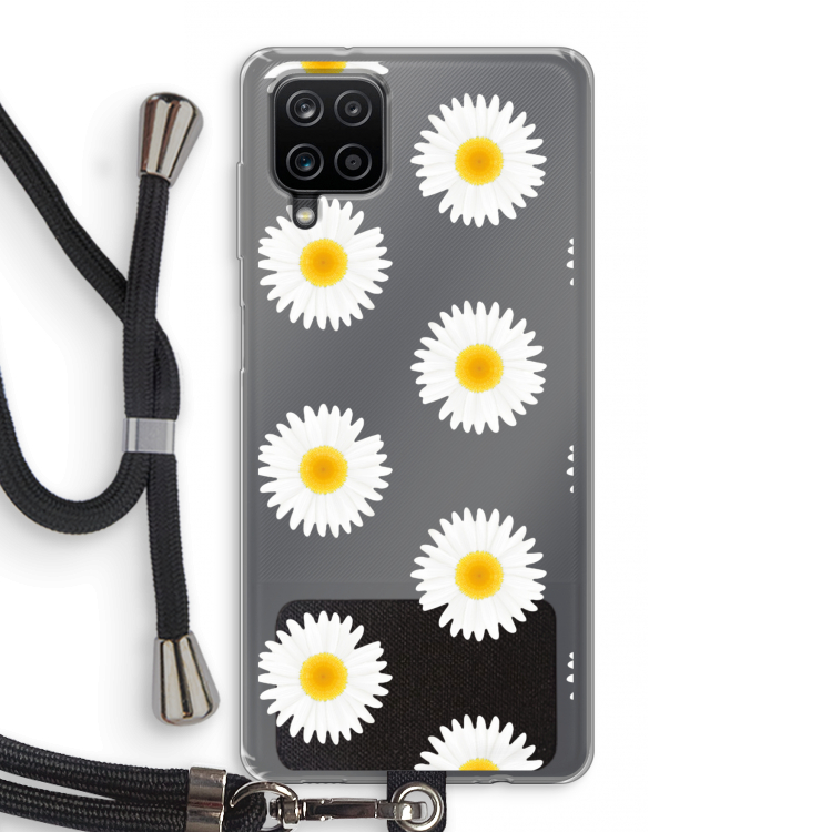 Margrietjes: Samsung Galaxy A12 Transparant Hoesje met koord