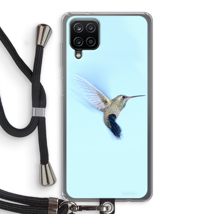 Kolibri: Samsung Galaxy A12 Transparant Hoesje met koord