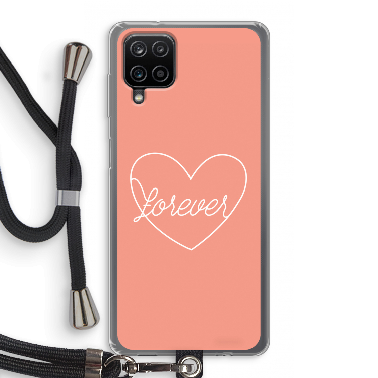 Forever heart: Samsung Galaxy A12 Transparant Hoesje met koord