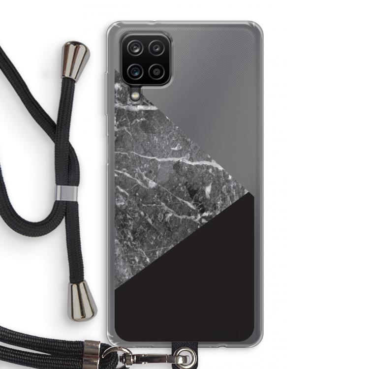 Combinatie marmer: Samsung Galaxy A12 Transparant Hoesje met koord