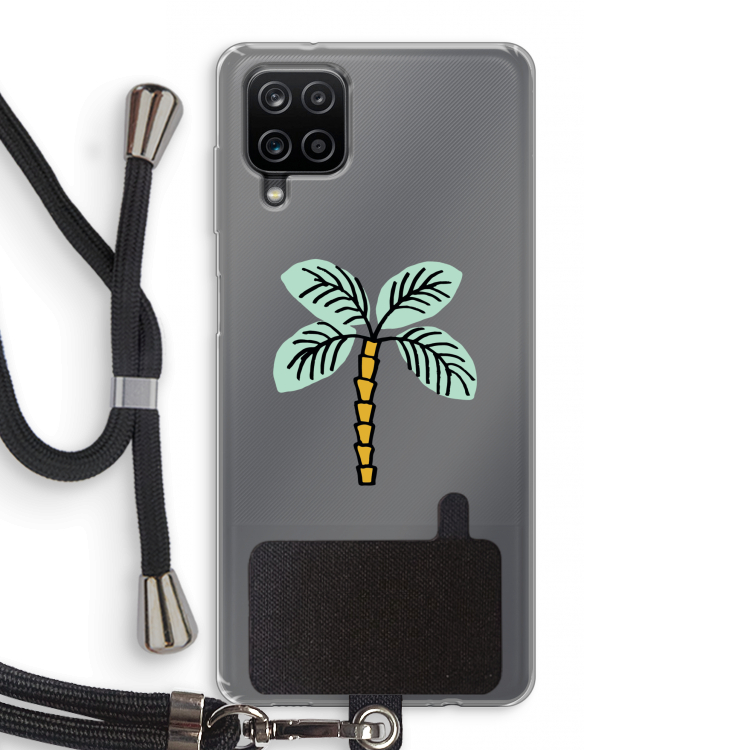 Palmboom: Samsung Galaxy A12 Transparant Hoesje met koord