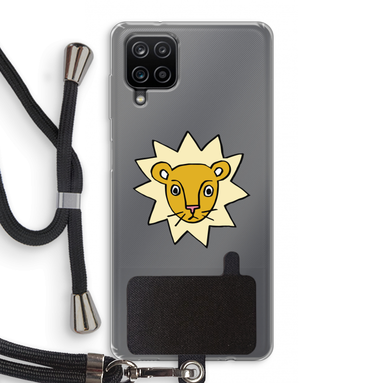 Kleine leeuw: Samsung Galaxy A12 Transparant Hoesje met koord