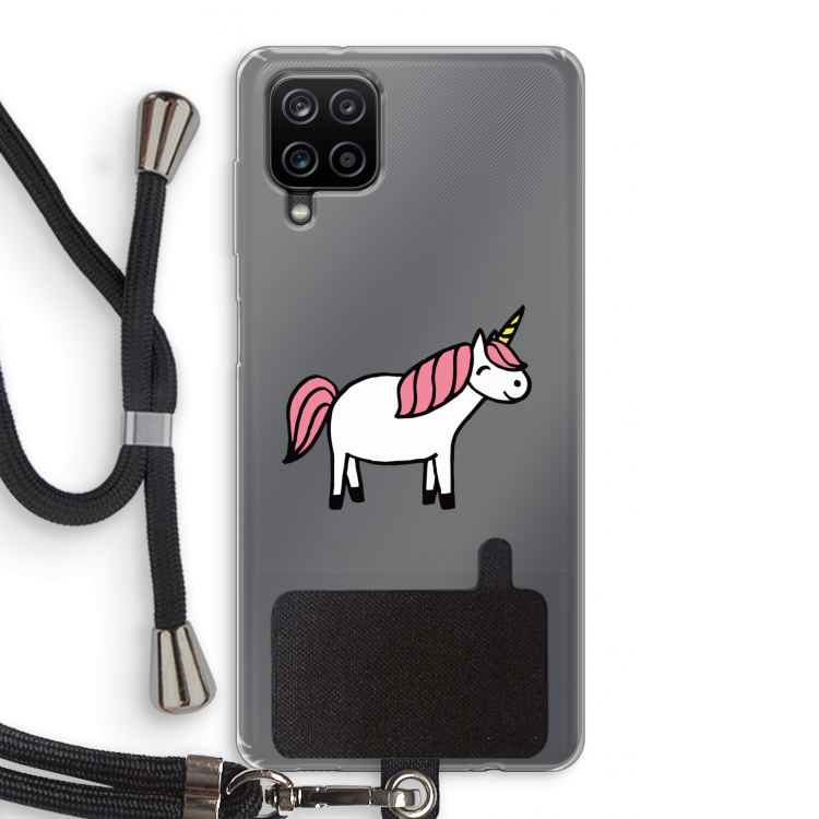 Eenhoorn: Samsung Galaxy A12 Transparant Hoesje met koord