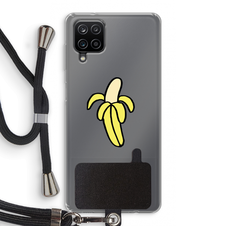 Banana: Samsung Galaxy A12 Transparant Hoesje met koord