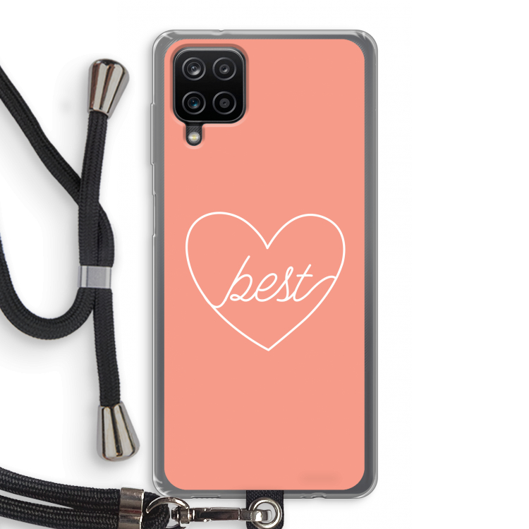 Best heart: Samsung Galaxy A12 Transparant Hoesje met koord