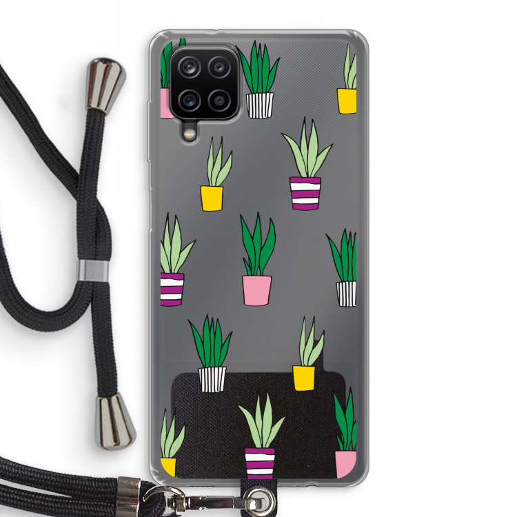 Sanseveria: Samsung Galaxy A12 Transparant Hoesje met koord