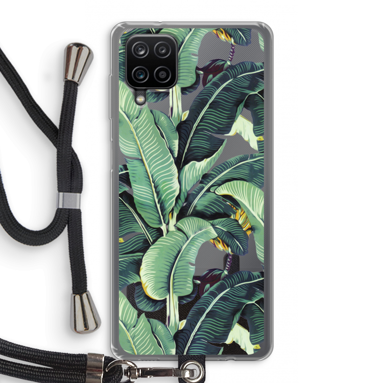 Bananenbladeren: Samsung Galaxy A12 Transparant Hoesje met koord