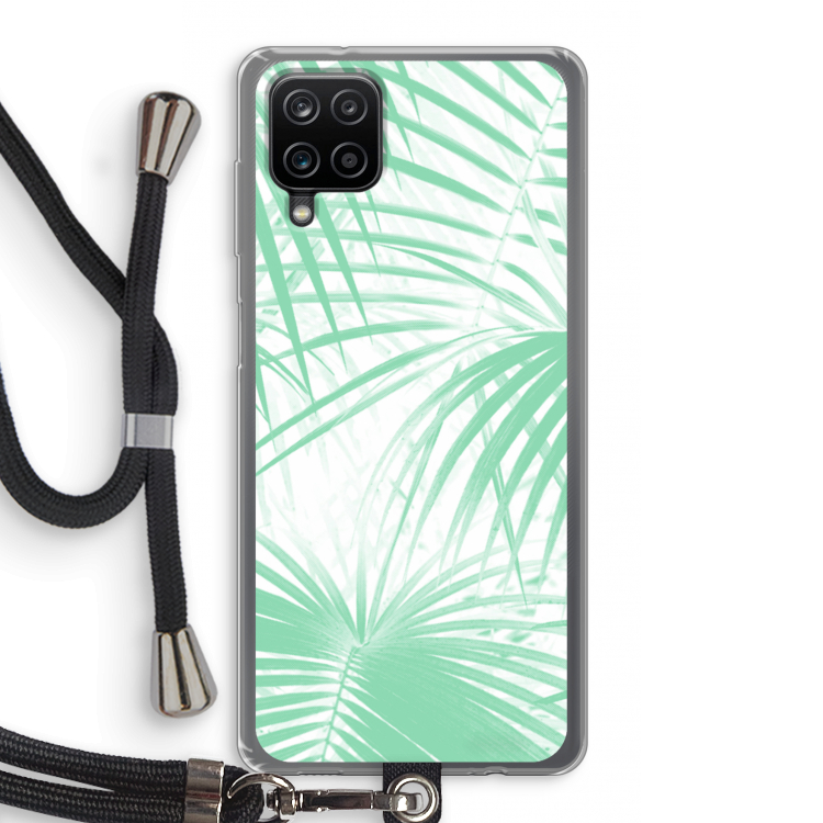 Palmbladeren: Samsung Galaxy A12 Transparant Hoesje met koord