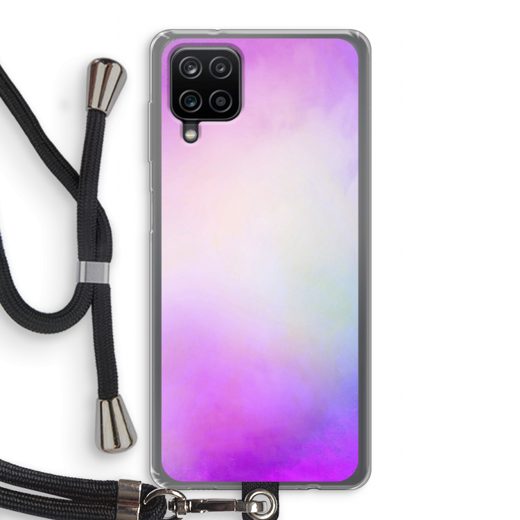 Clouds pastel: Samsung Galaxy A12 Transparant Hoesje met koord