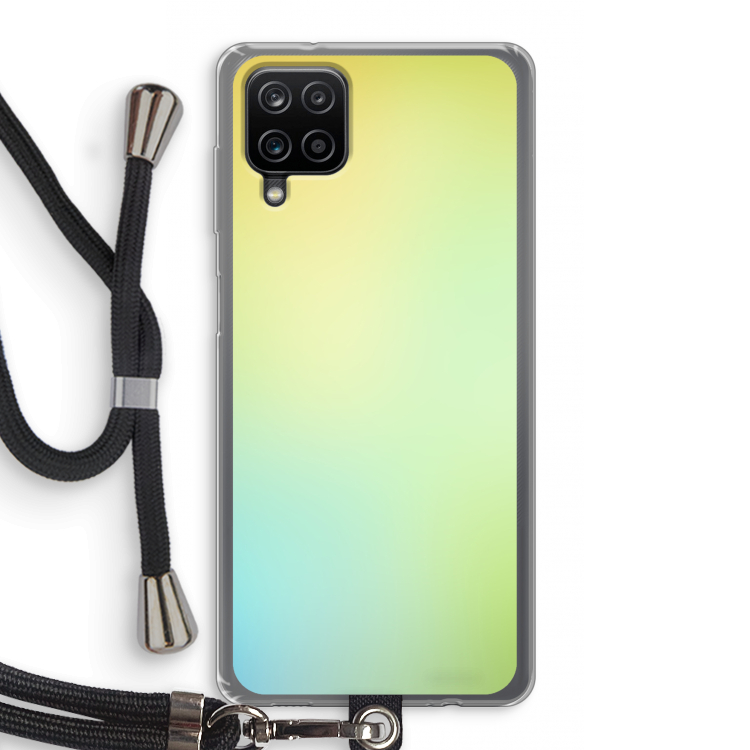Minty mist pastel: Samsung Galaxy A12 Transparant Hoesje met koord