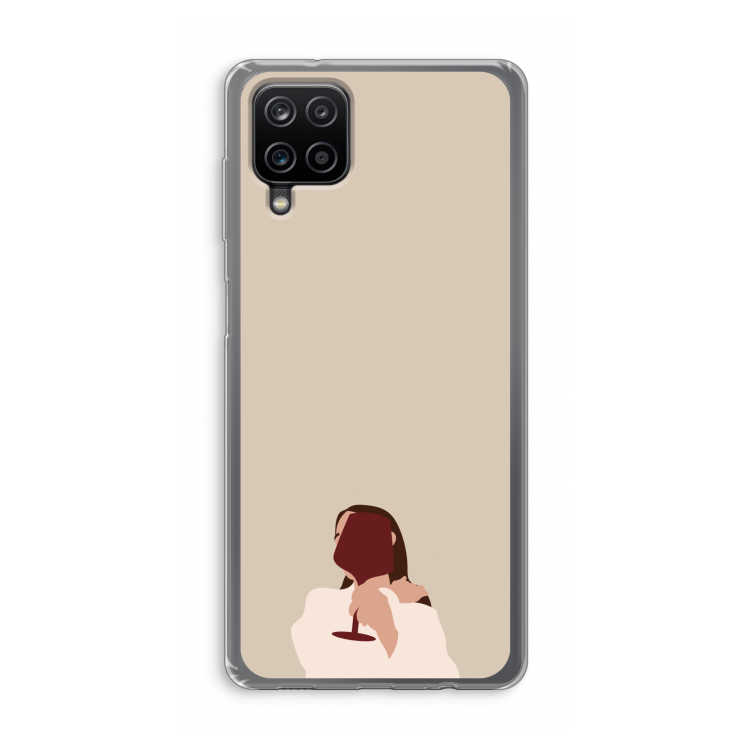 I drink wine: Samsung Galaxy A12 Transparant Hoesje