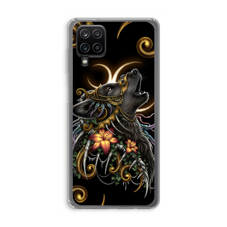 Huilende Wolf: Samsung Galaxy A12 Transparant Hoesje