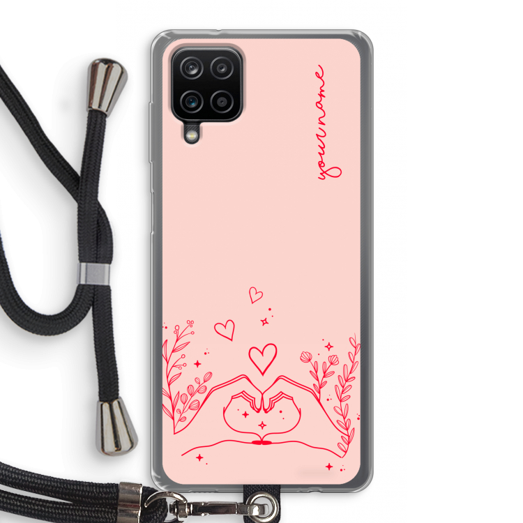 Love is in the air: Samsung Galaxy A12 Transparant Hoesje met koord