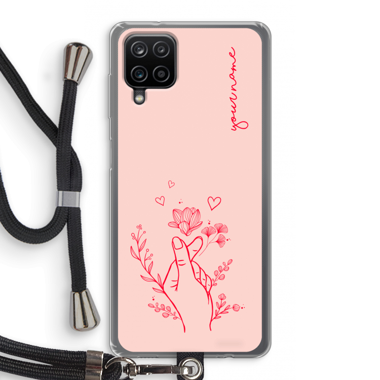 Giving Flowers: Samsung Galaxy A12 Transparant Hoesje met koord