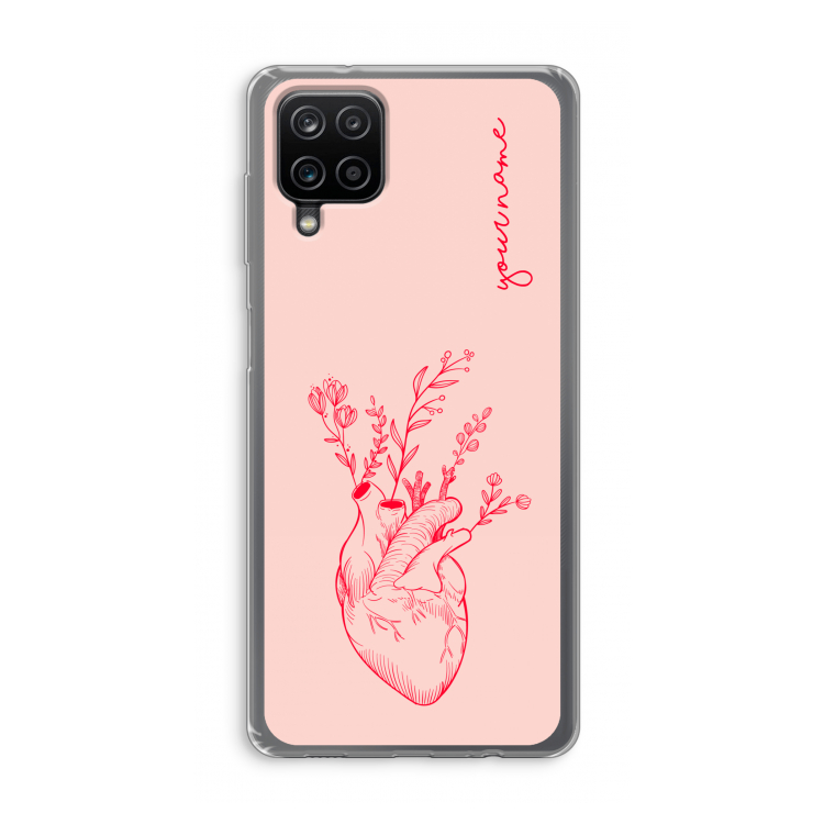 Blooming Heart: Samsung Galaxy A12 Transparant Hoesje
