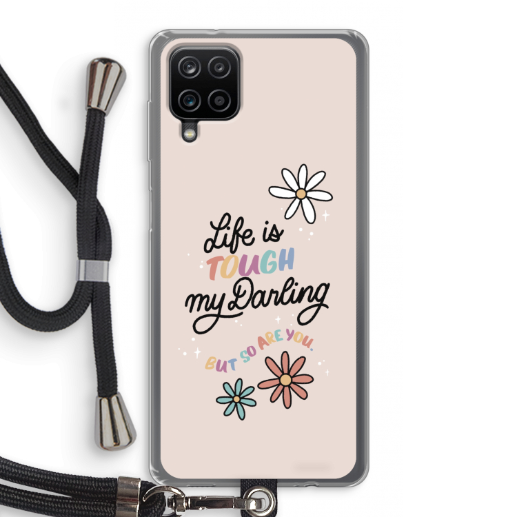 Tough Life: Samsung Galaxy A12 Transparant Hoesje met koord