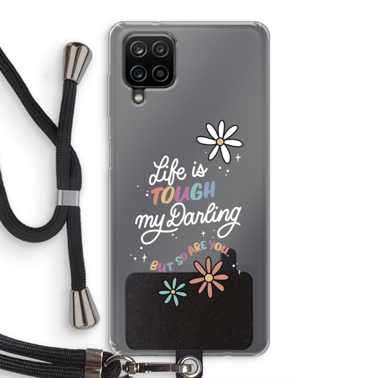 Tough Life: Samsung Galaxy A12 Transparant Hoesje met koord